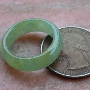 Certified Icy Green 100% Natural A JADE Jadeite Circle RING USA. 5.75 戒指
